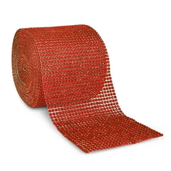 5 Rolls of4.75" X 10 Yards Diamond Mesh Wrap Trim | 5 yard cut Red {1}