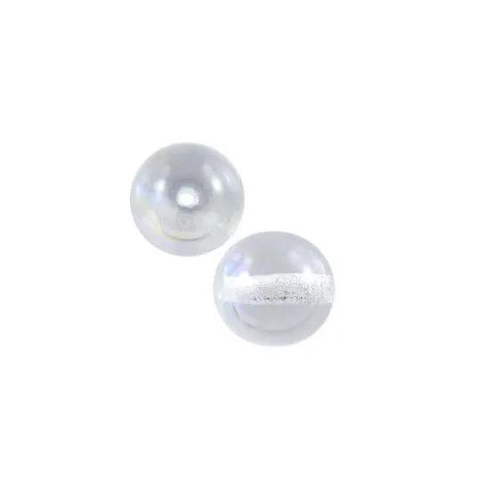 Czech Pressed Glass Round Beads 6mm Crystal AB (Package of 10) {1}