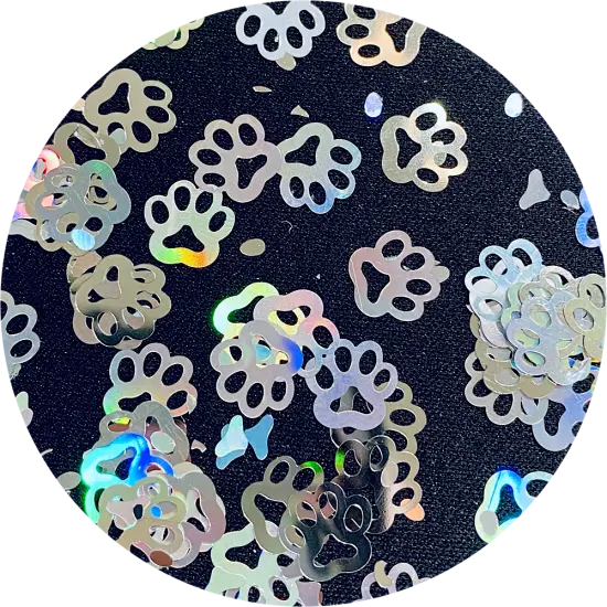 Polyester Glitter - Paw Prints Glitter Shapes by Glitter Heart Co.&trade; {1}