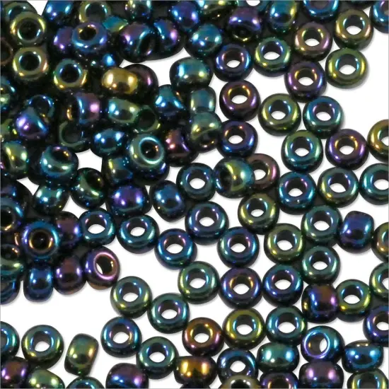 Miyuki Round Rocaille Seed Bead 11/0 Metallic Black AB {3}