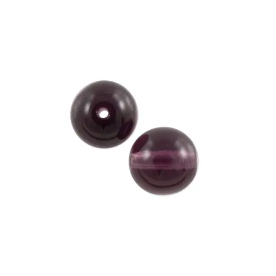 Czech Pressed Glass Round Beads 8mm Amethyst (Package of 10) {1}