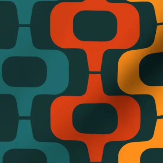 Various Fabrics by the Yard or Fat Quarter Retro Mcm Mod Squares Bold Geometric Orange Red Custom Printed Fabric by Spoonflower {7}