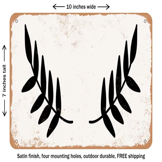 DECORATIVE METAL SIGN - Laurels Solid - Vintage Rusty Look {1}