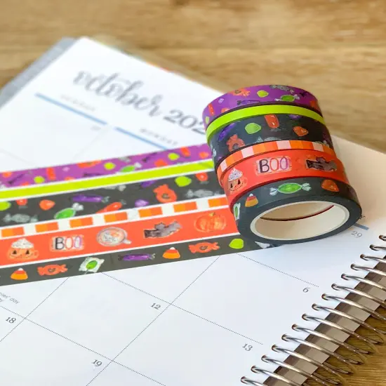 Halloween Candy Orange & Black Treats Washi Tape Set (#W018) {3}