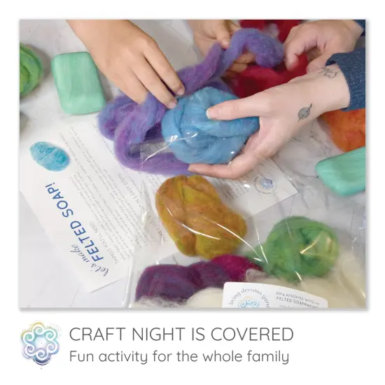 SOAP FELTING KIT: Make Your Own Felted Soap. Diy Kit Includes Multiple Colors of Wool & Written Instructions. Easy Craft for Kids, Beginners {4}