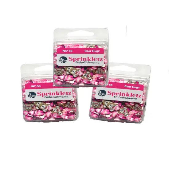 Buttons Galore Sprinkletz Embellishments for Crafts, Tiny Polymer Clay Shapes & Unique Designs - Bear Hugz- 3 Pack {1}