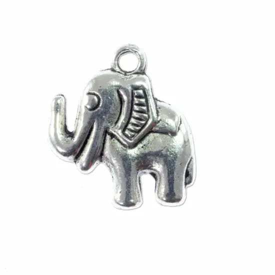 Elephant Charm 20x19mm Pewter Antique Silver Plated (1-Piece) {1}