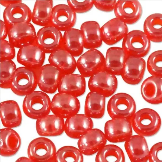 Miyuki Round Rocaille Seed Bead 8/0 Transparent Luster Red {2}