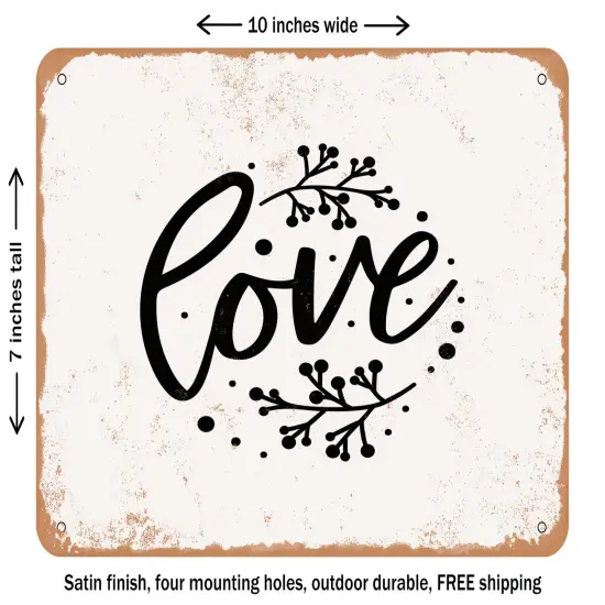 DECORATIVE METAL SIGN - Love5 - Vintage Rusty Look {1}
