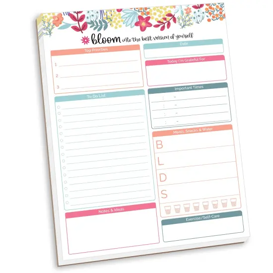 bloom daily planners Planning Pad, 8.5" x 11", Daily Planning System, Floral Dots {1}