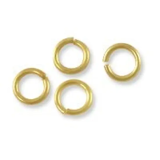 JewelrySupply Jump Ring - Open 4mm Satin Hamilton Gold Plated (100-Pcs) {1}