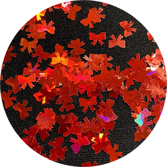 Polyester Glitter - Red Bows Glitter Shape by Glitter Heart Co.&trade; {1}