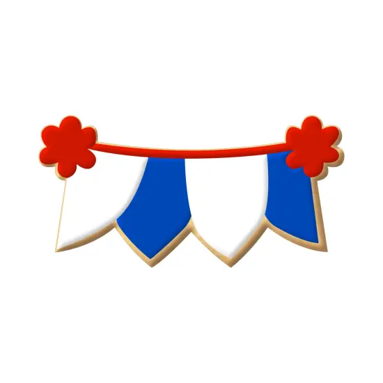 CookieCutter.com Four Flag Banner 4 in Cookie Cutter Baby, Wedding,Tin Plated Steel Made in USA {4}