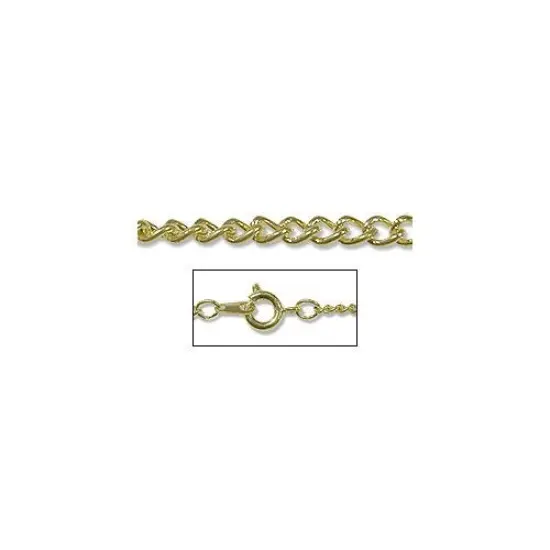 JewelrySupply Curb Chain 18" 2mm Gold Color (1-Pc) {1}