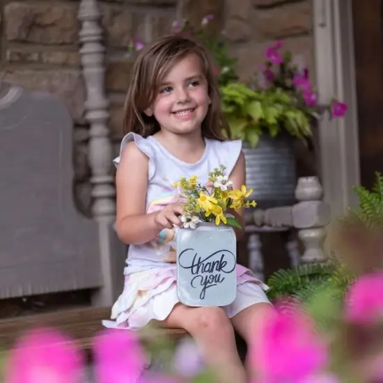 7 in. Unfinished Floral Mason Jar Base {3}