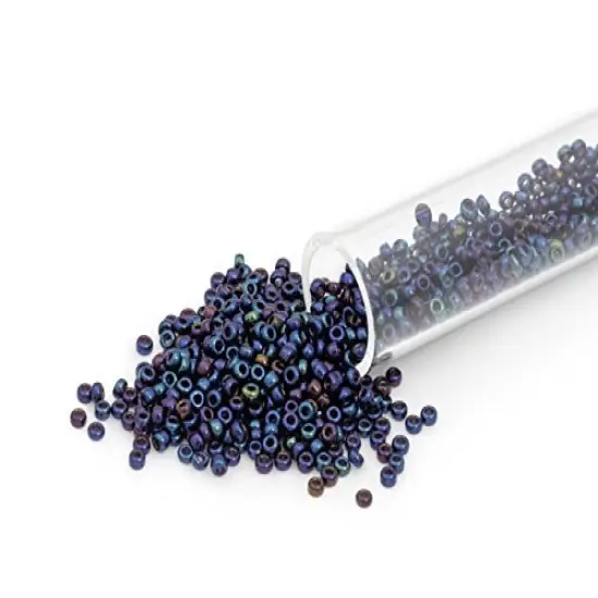 Miyuki Round Rocaille Seed Bead 15/0 Metallic Navy Blue {1}