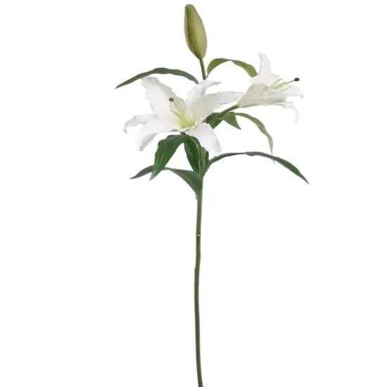12 White Casablanca Lily Stems - 34" - Event & Home Decor, Floral Home by Artificial Flowers {1}