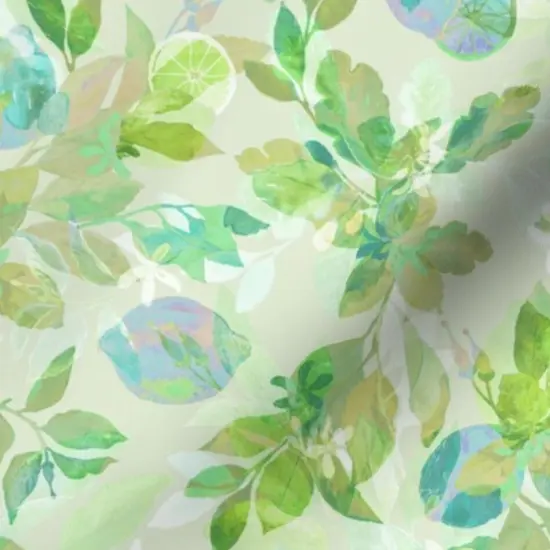 Various Fabrics by the Yard or Fat Quarter Lemon Green Blue Yellow Nature Citrus Leaves Custom Printed Fabric by Spoonflower {7}