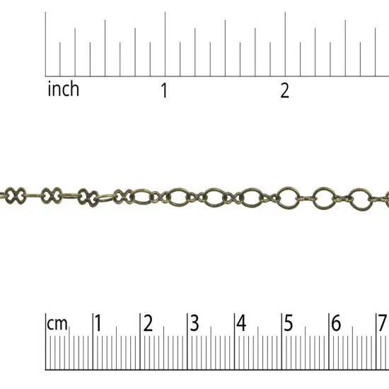 5.4x4.4mm Antique Brass Plated Oval Link Chain (Priced per Foot) - {3}