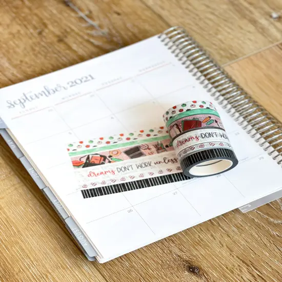 Girl Boss Working Dreams Fall Internship Teacher Apples Washi Tape Set (#W030) {2}
