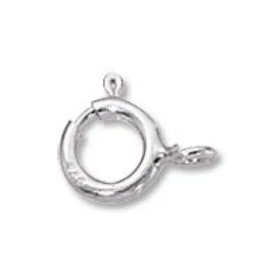 Spring Ring Clasp 6mm w/Open Ring Sterling Silver (1-Pc) {1}