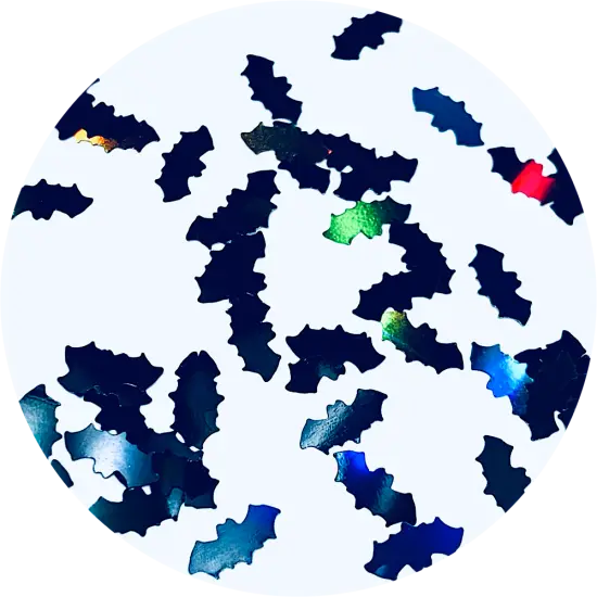 Polyester Glitter - Black Holo Bats Glitter Shape by Glitter Heart Co.&trade; {1}