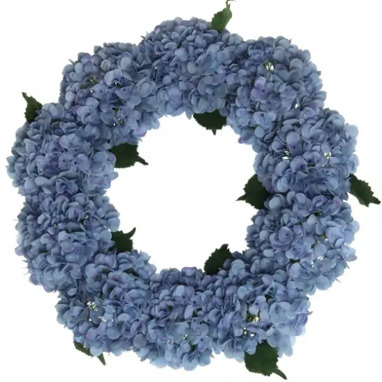 2-Pack: 24" Blue Hydrangea Wreath with Grapevine Ring by Floral Home&reg; {1}