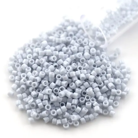 Miyuki Delica Seed Bead 11/0 Light Grey Glazed Luster Opaque {1}