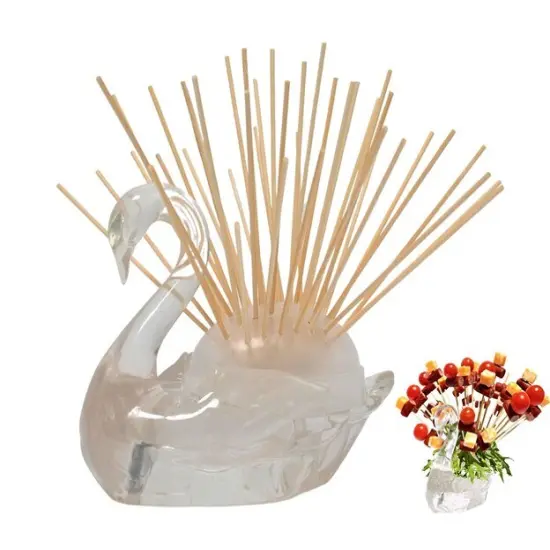 Skewer Food Server, The Elegant Swan Set Includes 100 All Natural Bamboo Skewers to display bite-sized fruits, vegetables, meats, cheese, desserts, and other appetizers. {1}