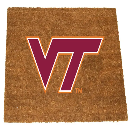 The Memory Company NCAA Virginia Tech Hokies Logo Rectangular Coir Door Mat 29.5" x 19.5" Brown {1}