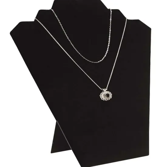 JewelrySupply Necklace Display Holds 2 Chains (Black Velvet) {1}