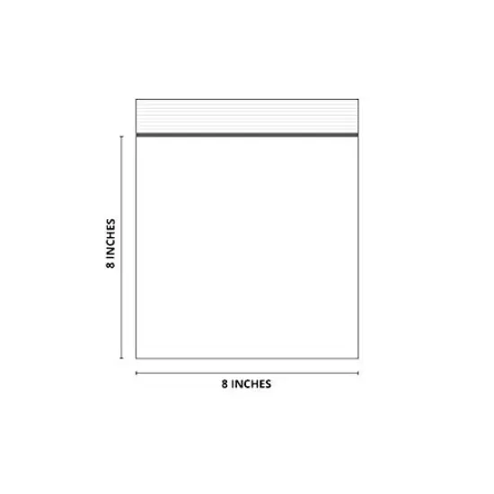 Reclosable Single Zipper Self Locking Zip Poly Bags 8x8 (Package of 100) {3}