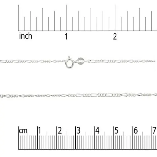 JewelrySupply Figaro Chain 1.8mm 20" Sterling Silver (1-Pc) {1}