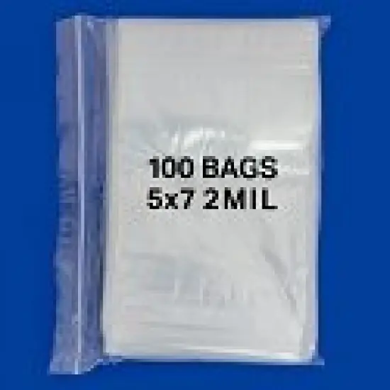 Clear Reclosable Zipper Bags 5x7 (Package of 100) {3}