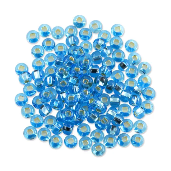 Czech Seed Bead 6/0 (4mm) Beads Silver Lined Aquamarine Beads {1}