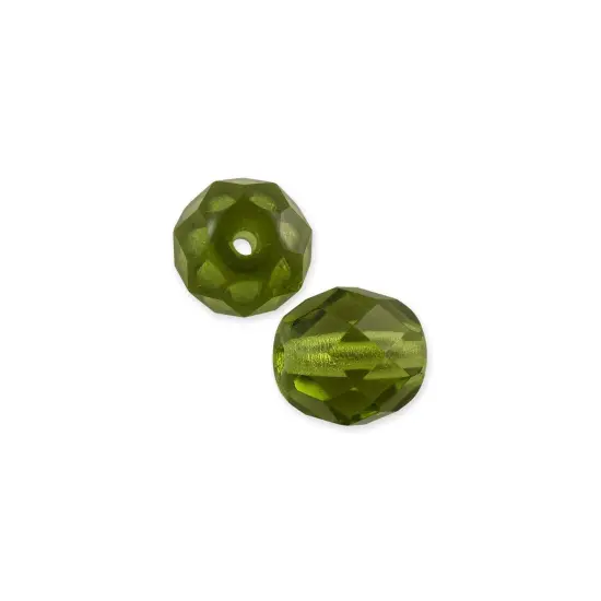 JewelrySupply Czech Fire Polished Glass Round Beads 6mm Olivene (Package of 25) {1}