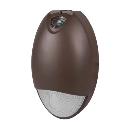 Bronze Outdoor LED Teardrop Emergency Wall Pack with Photocell 2700K Warm White {1}