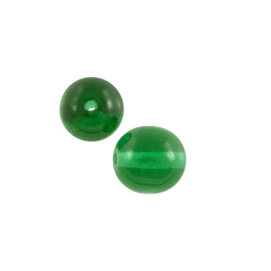 Czech Pressed Glass Round Beads 8mm Emerald (Package of 10) {1}