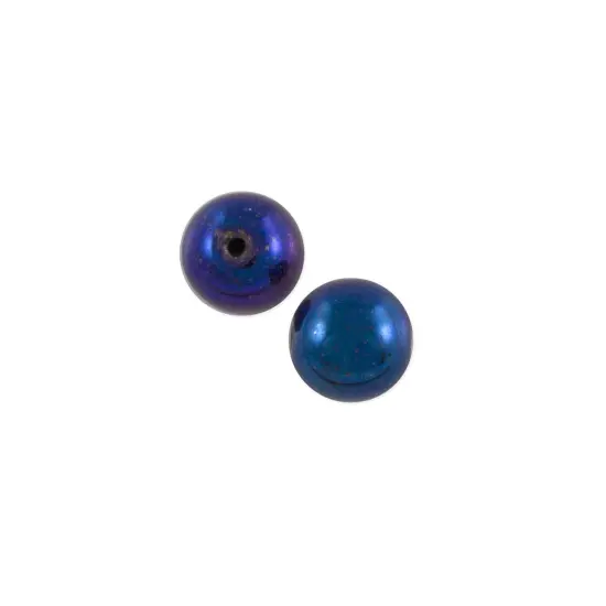 Blue Iris Czech Pressed Glass Round Beads 6mm (Package of 10) {1}