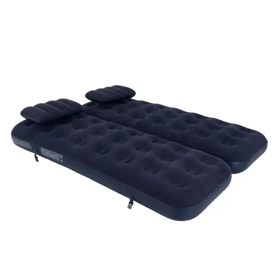 Pool Central 3 in 1 Inflatable Flocked Air Mattress with Pillows -75" - Navy Blue {1}