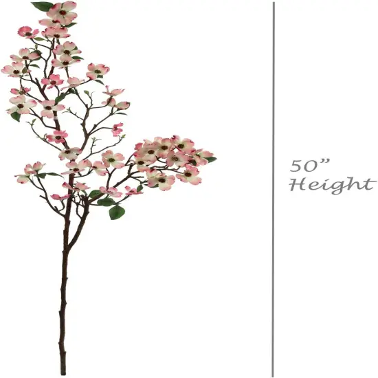 Stunning 50" Lifelike Silk Dogwood Branch 4 Piece - Elegant Faux Floral Decor for Home, Weddings & Events {3}