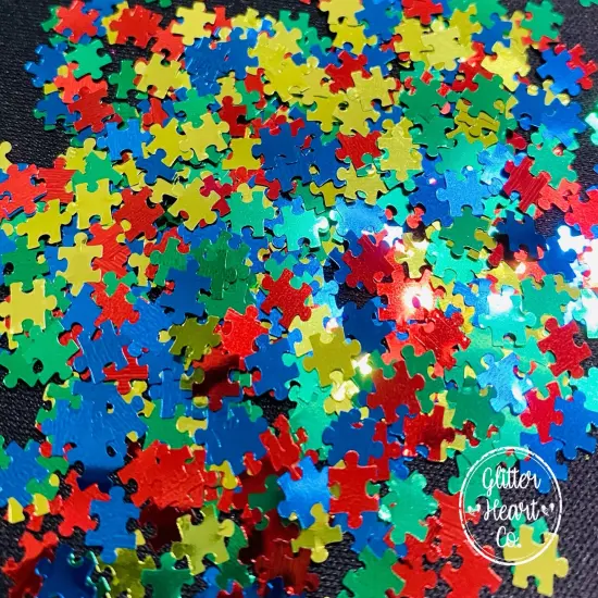 Polyester Glitter - Puzzle Pieces Glitter Shape by Glitter Heart Co.&trade; {3}