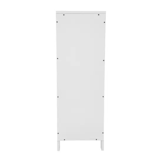 Merrick Lane Delilah 2 Drawer Bathroom Storage Cabinet Organizer with Open Display Shelf White {4}