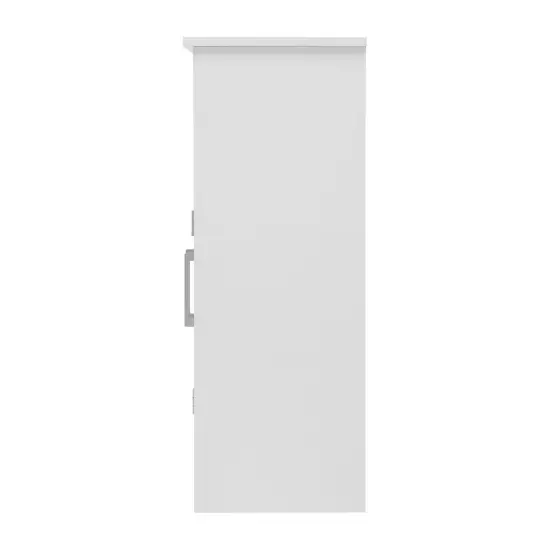 Merrick Lane Vigo Bathroom Storage Cabinet with Adjustable Cabinet Shelf, Upper Open Shelf, and Magnetic Closure Doors White {5}