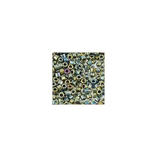 Miyuki Delica Seed Bead 11/0 Metallic Green AB {4}