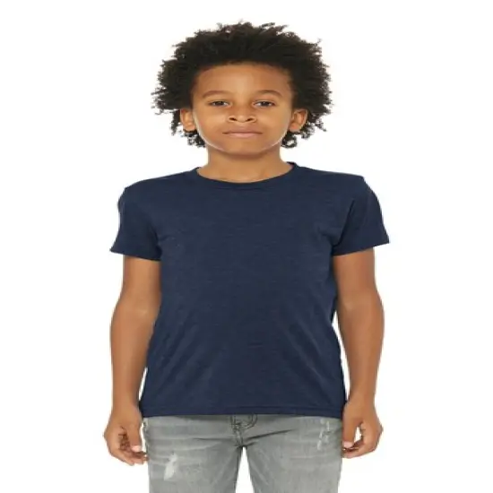 BELLA CANVAS&reg; Youth Triblend Crew Neck Short Sleeve Tee - 3413Y Solid navy triblend {1}