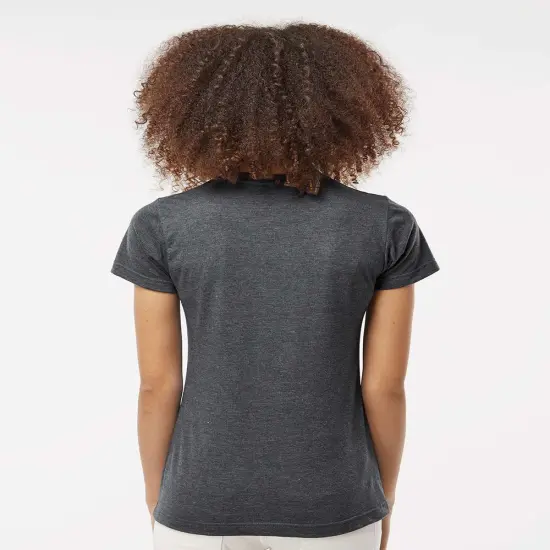 Tultex&reg; Women's Fine Jersey Classic Fit Crewneck Short Sleeve T-Shirt Heather charcoal {7}