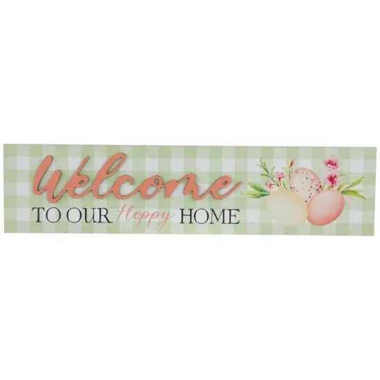 Northlight Welcome to Our Hoppy Home Easter Wall Sign - 19.75" Green {1}