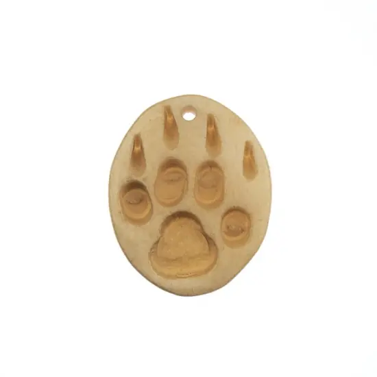 John Bead 1.25" Paw Natural Bone Pendants Beige {2}