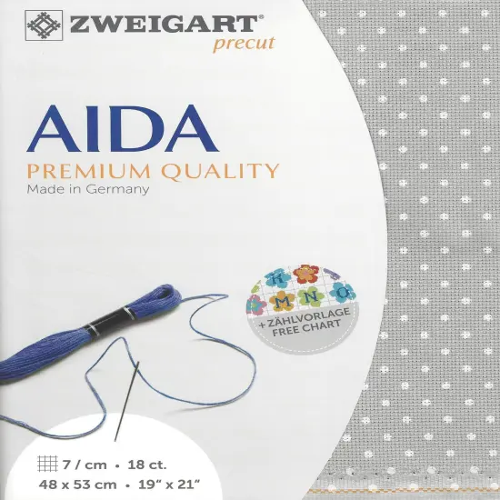 PrecutZweigart Fein-Aida Petit Point 18 count Grey with White Points {1}